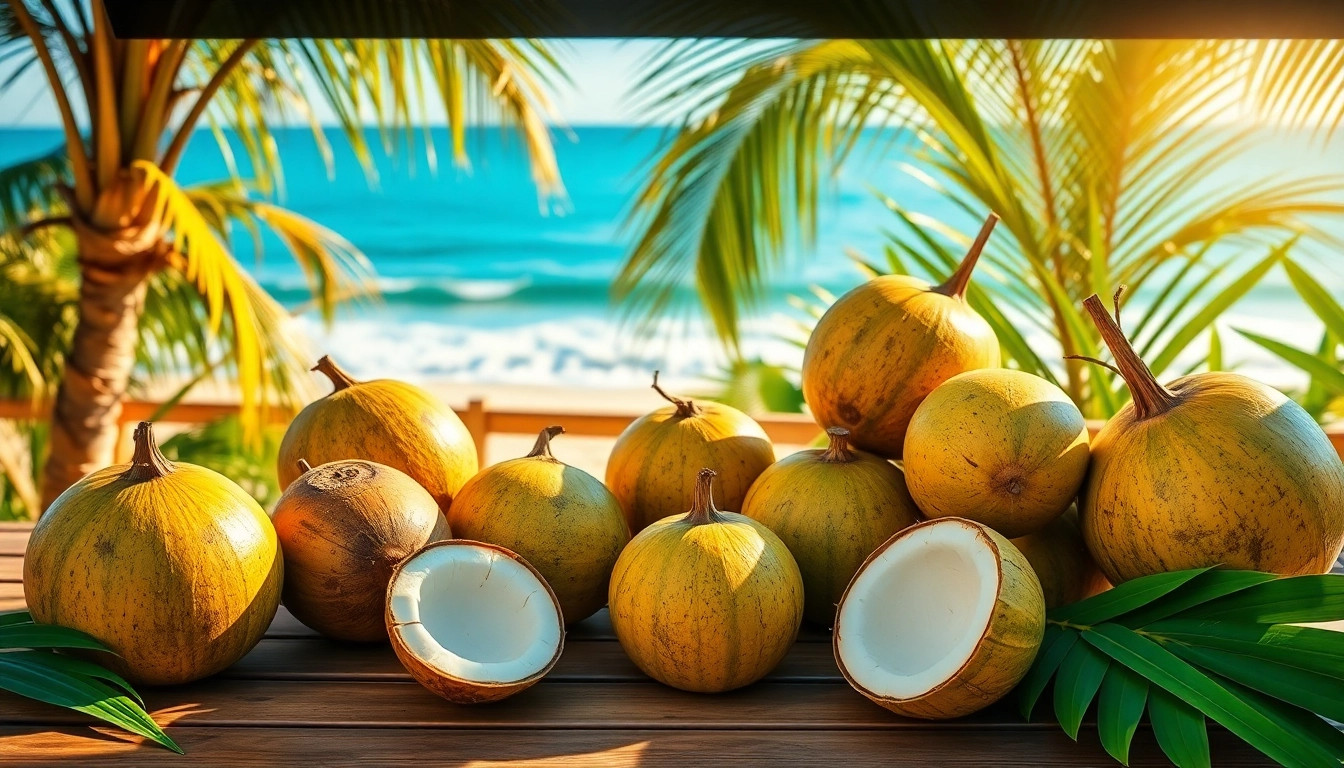 Beautifully wrapped local package including tropical fruits and crafts, highlighting authentic Indonesian aesthetics and vibrant colors for travel or cultural tourism.